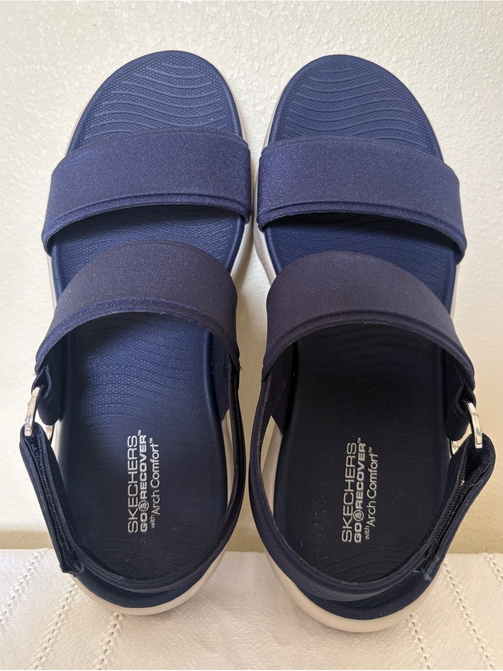 Skechers GO WALK Massage Fit Renee Sandals Navy Blue Women's Size 8